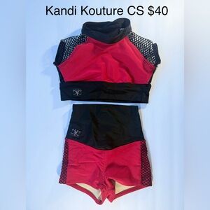 Kandi Kouture Red and Black Two-Piece Dance Set